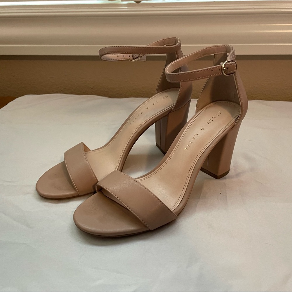 Nude Open Toed Heels w/ Ankle Strap